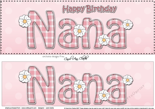 Large DL Happy Birthday NANA 3D decoupage 