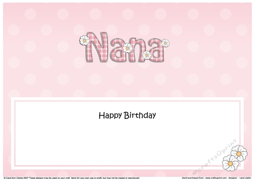 Large DL Happy Birthday NANA insert 