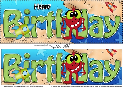 Large DL HAPPY BIRTHDAY 3D decoupage