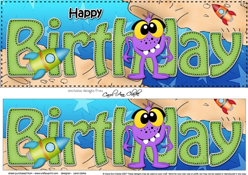 Large DL HAPPY BIRTHDAY 3D decoupage