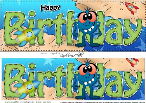 Large DL HAPPY BIRTHDAY 3D decoupage