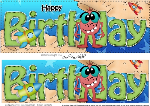 Large DL HAPPY BIRTHDAY 3D decoupage