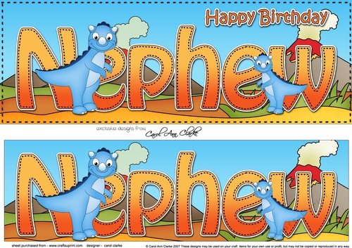Large DL Happy Birthday NEPHEW 3D decoupage