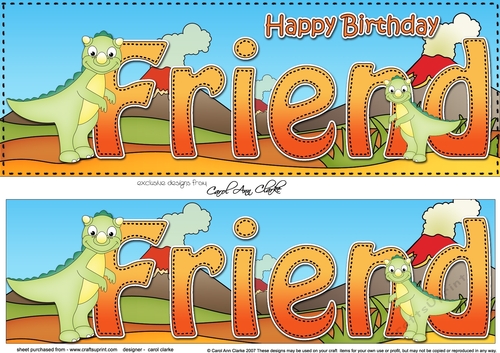 Large DL Happy Birthday FRIEND 3D decoupage