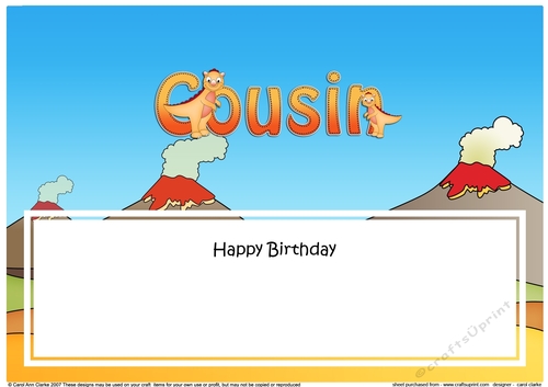 Large DL Happy Birthday COUSIN insert