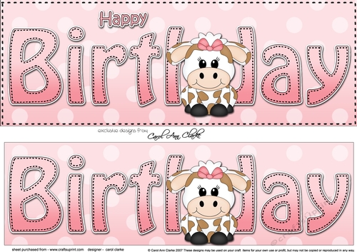 Large DL HAPPY BIRTHDAY 3D decoupage
