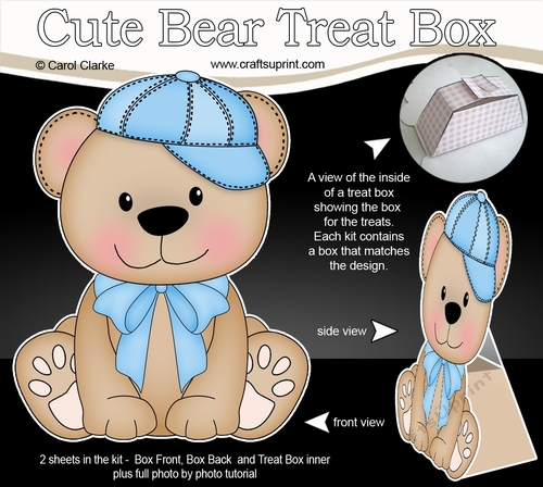 3D Cute Bear Treat Box Gift Set Mini Kit - Cute Little Austin Bear