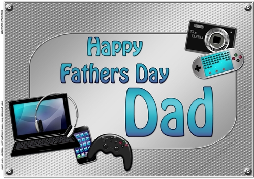 A4 HAPPY FATHERS DAY DAD Gadgets n Gizmos Card Topper