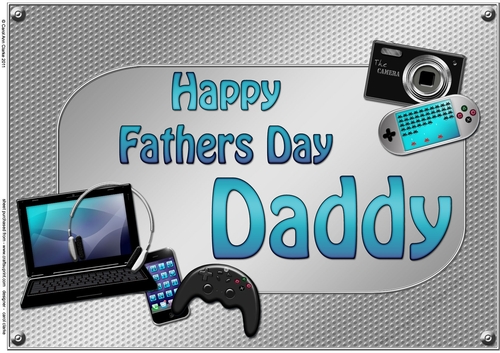 A4 HAPPY FATHERS DAY DADDY Gadgets n Gizmos Card Topper