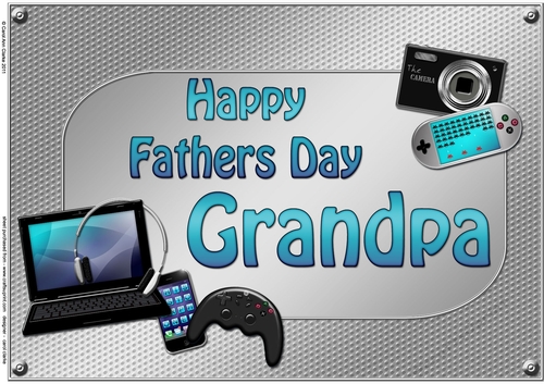 A4 HAPPY FATHERS DAY GRANDPA Gadgets n Gizmos Card Topper