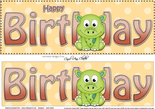 Large DL HAPPY BIRTHDAY 3D decoupage