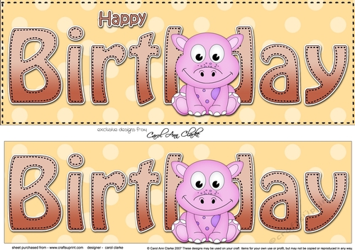 Large DL HAPPY BIRTHDAY 3D decoupage