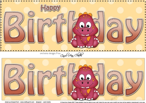 Large DL HAPPY BIRTHDAY 3D decoupage