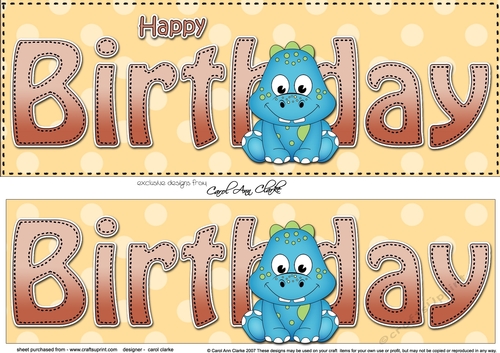 Large DL HAPPY BIRTHDAY 3D decoupage