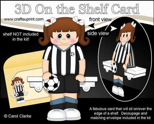 3D On the Shelf Card Kit - Little Footballer Emelina