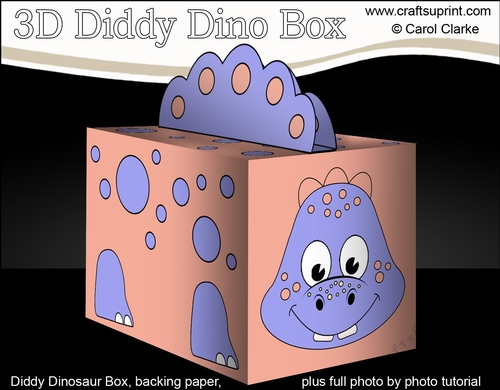 3D Cute Diddy Dino Treat Box Gift Box Mini Kit - Angar