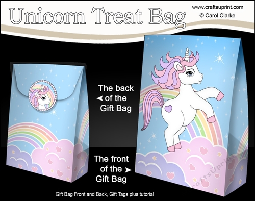 3D Gift Bag Mini Kit -  Cute Little Unicorn Sparkle