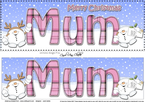 Large DL Merry Christmas MUM 3D decoupage 