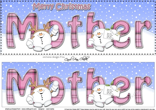 Large DL Merry Christmas MOTHER 3D decoupage 