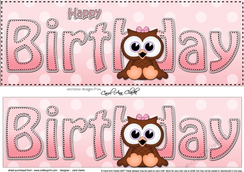 Large DL HAPPY BIRTHDAY 3D decoupage