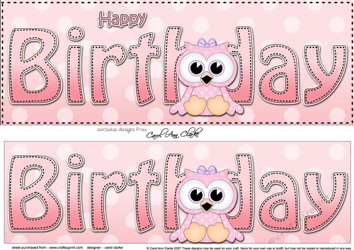 Large DL HAPPY BIRTHDAY 3D decoupage