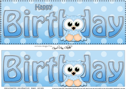 Large DL HAPPY BIRTHDAY 3D decoupage