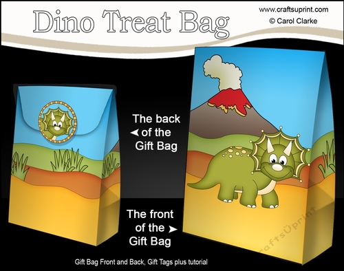 3D Gift Bag Mini Kit - Cute Little Dinosaur Sly