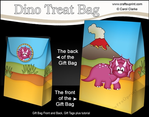 3D Gift Bag Mini Kit - Cute Little Dinosaur Tooth