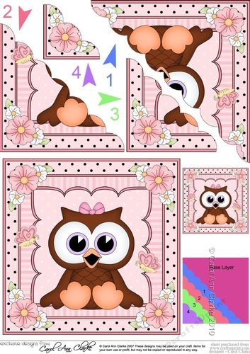 Cute Little Hoot Owl Scalloped Corner Stacker