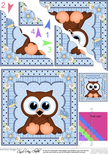 Cute Little Hoot Owl Scalloped Corner Stacker