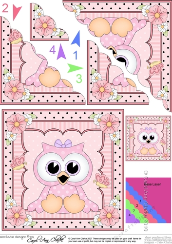 Cute Little Hoot Owl Scalloped Corner Stacker