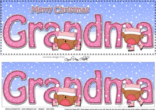 Large DL Merry Christmas GRANDMA 3D decoupage 