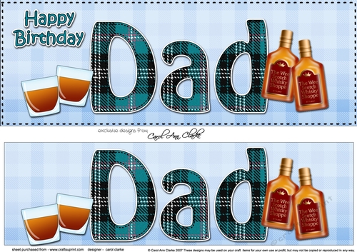 Large DL Happy Birthday DAD 3D decoupage