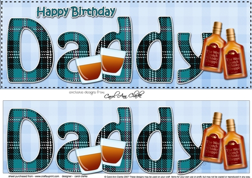 Large DL Happy Birthday DADDY 3D decoupage