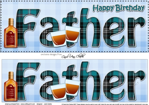 Large DL Happy Birthday FATHER 3D decoupage