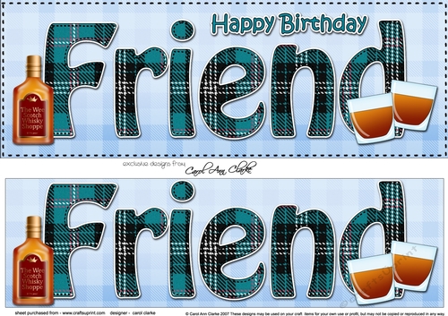 Large DL Happy Birthday FRIEND 3D decoupage