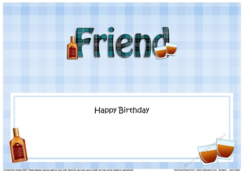 Large DL Happy Birthday FRIEND insert