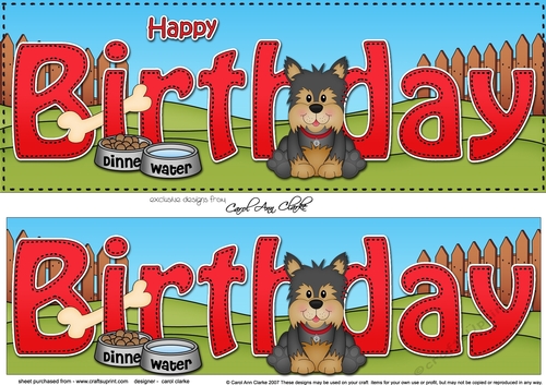 Large DL HAPPY BIRTHDAY 3D decoupage