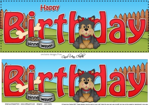 Large DL HAPPY BIRTHDAY 3D decoupage