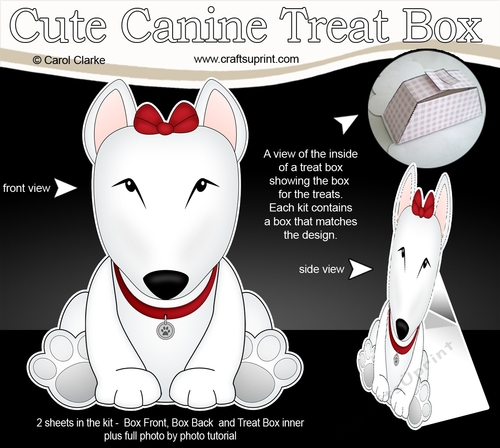 3D Cute Canine Treat Box Gift Set Mini Kit - Little English Bull Dog Terrier Countess