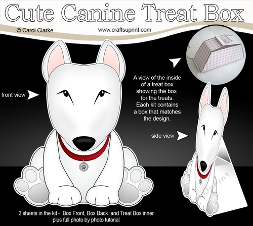 3D Cute Canine Treat Box Gift Set Mini Kit - Little English Bull Dog Terrier Earl