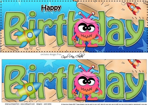 Large DL HAPPY BIRTHDAY 3D decoupage