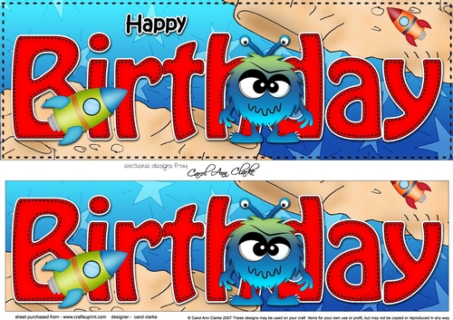 Large DL HAPPY BIRTHDAY 3D decoupage
