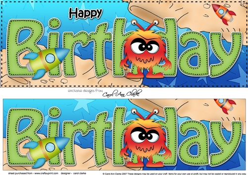 Large DL HAPPY BIRTHDAY 3D decoupage