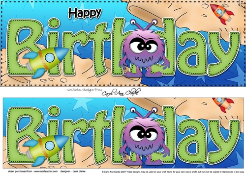 Large DL HAPPY BIRTHDAY 3D decoupage