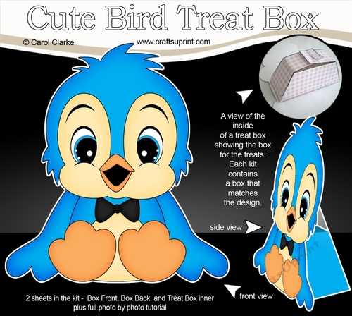 3D Cute Bird Treat Box Gift Set Mini Kit - Cute Little Bloo Bird