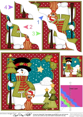 Christmas Snowman Rio has an Xmas Tree Wavy Corner Side Stacker