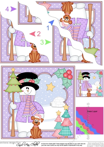 Christmas Snowman Rio has an Xmas Tree Wavy Corner Side Stacker