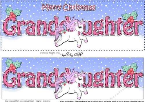 Large DL Merry Christmas GRANDDAUGHTER 3D decoupage 
