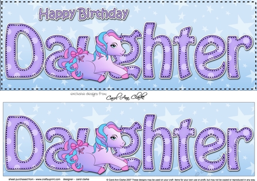 Large DL Happy Birthday DAUGHTER 3D decoupage